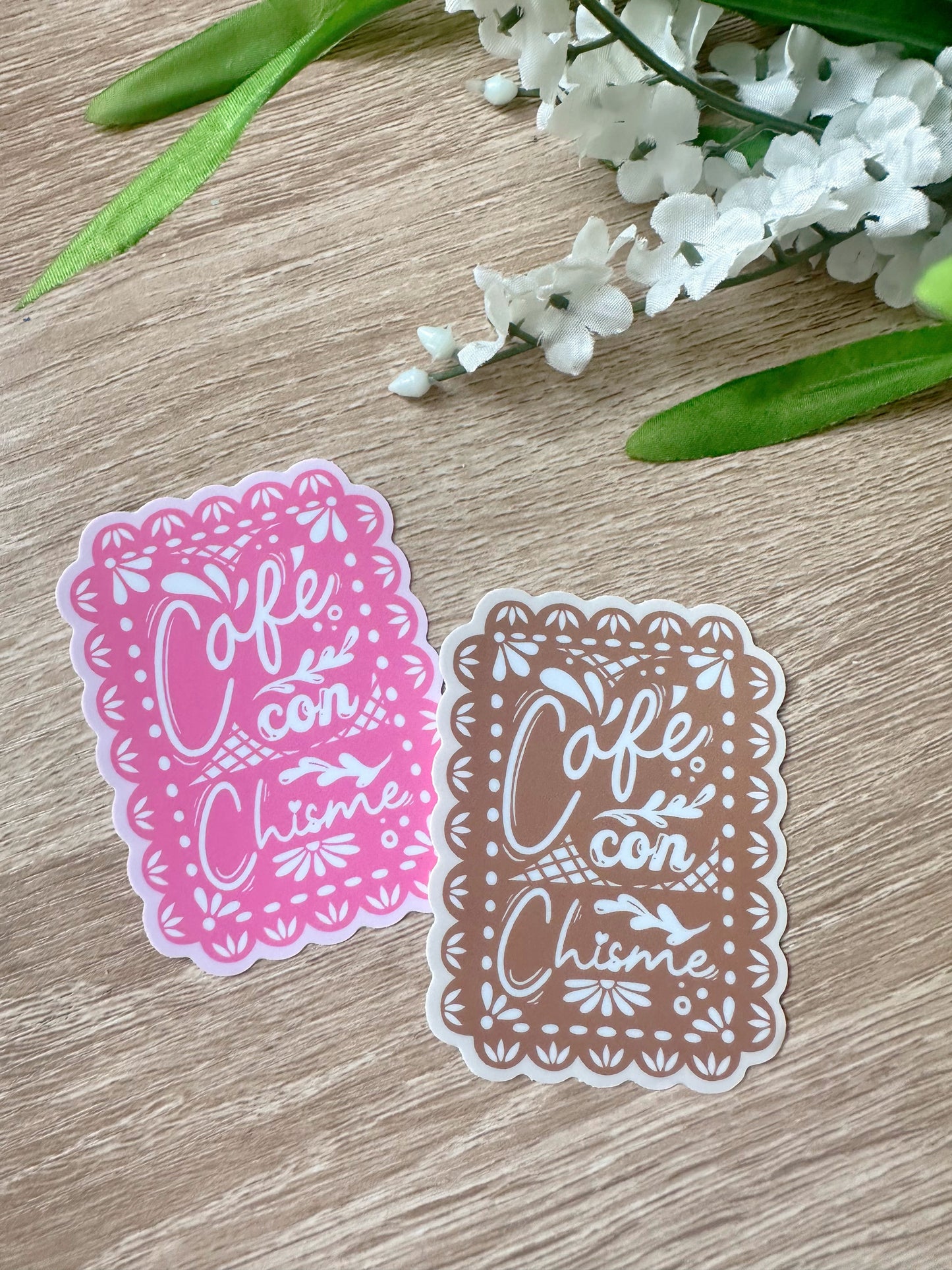 Con Chisme Brown Sticker