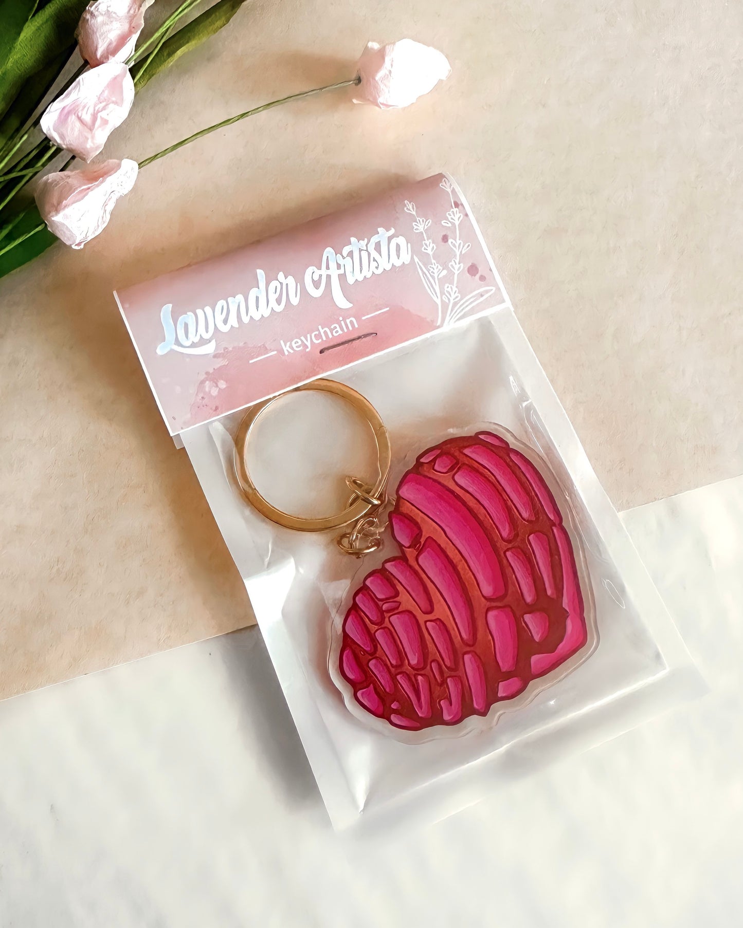 Pink Concha Keychain
