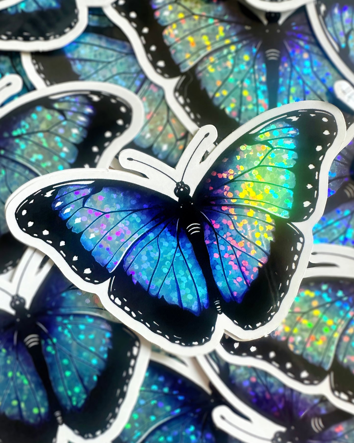 Blue Butterfly Glitz