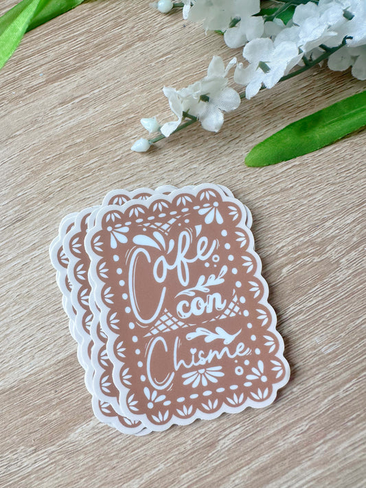 Con Chisme Brown Sticker