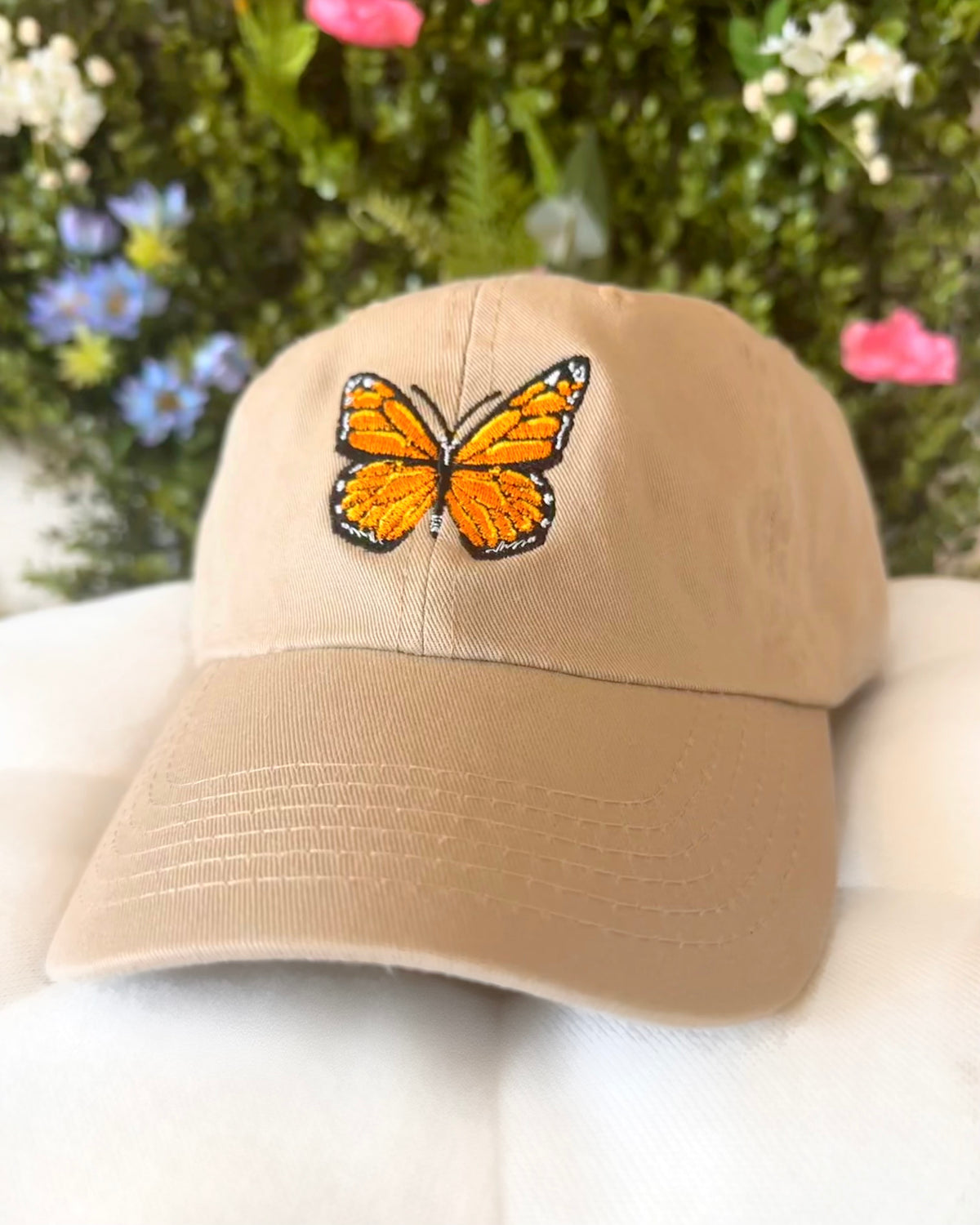 Butterfly hat with brown band Western Cowboy Hat For Men Women, Rustic Mettalic Butterfly  main image 2